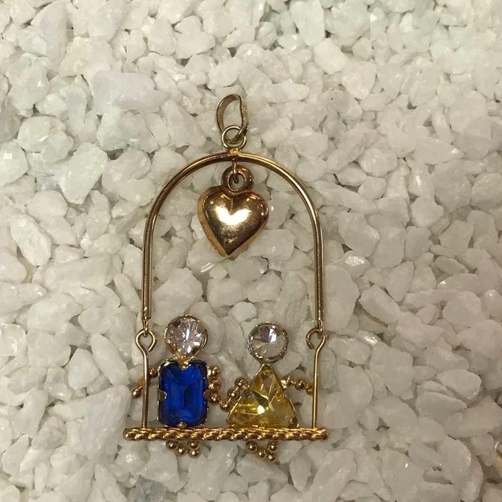 14K Yellow Gold Birthstone children’s pendant